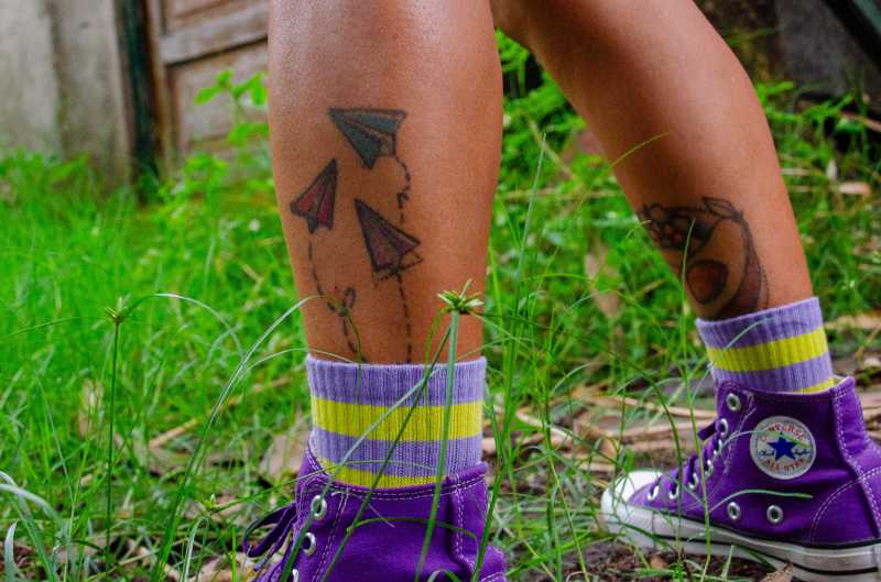 Tenis Entrelazando Colores - Lila Lima miniatura 2