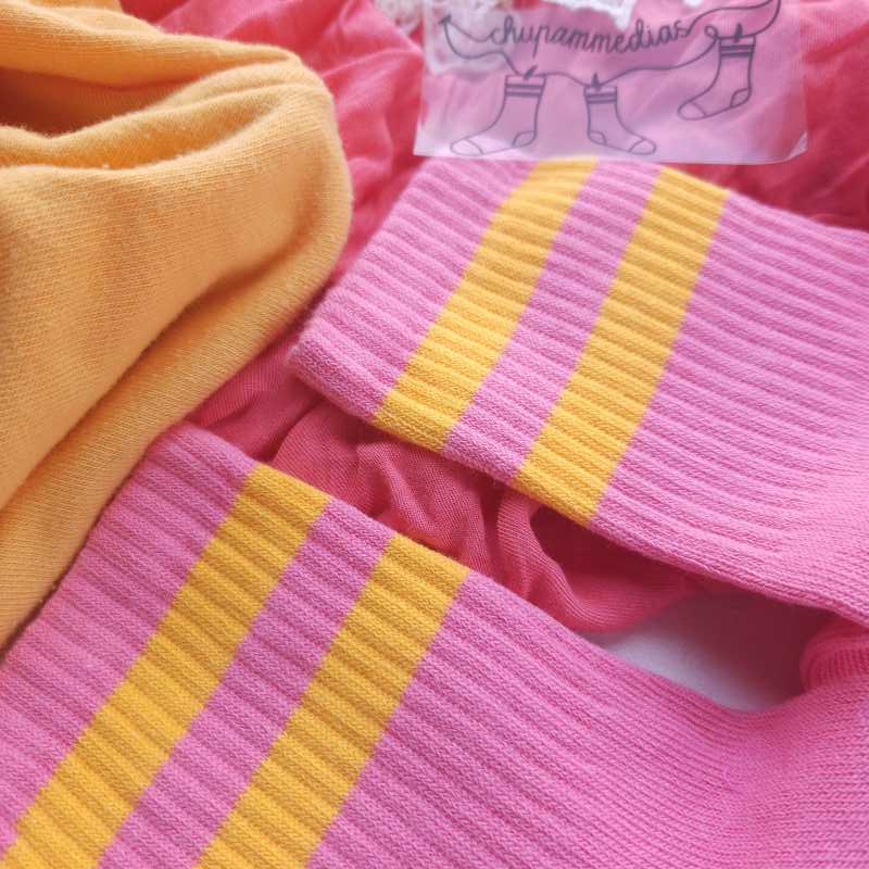 Tenis Entrelazando Colores - Rosado Amarillo - imagen 1