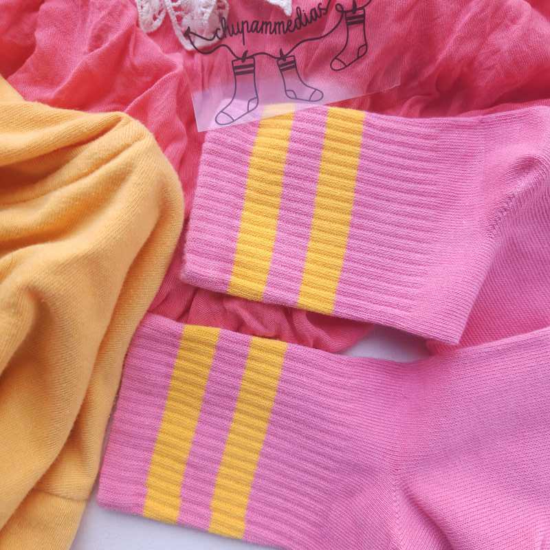 Tenis Entrelazando Colores - Rosado Amarillo miniatura 2